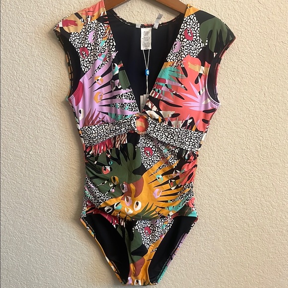 NWT Bleu Rod Beattie Tropical Print Colorful Patterned Swimsuit - Picture 10 of 10